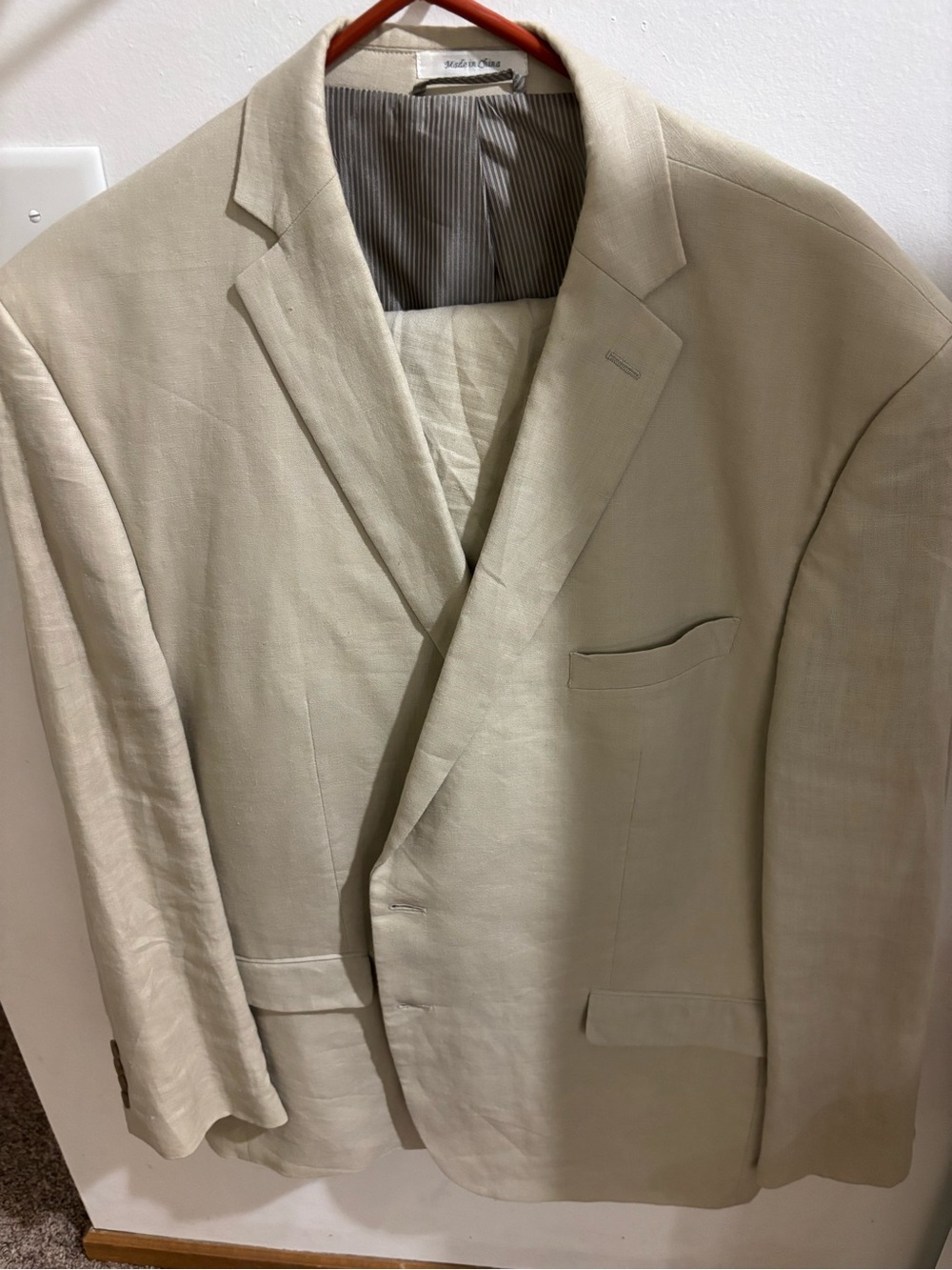 Men's Calvin Klein Light Tan Linen Blazer - Classic Sportcoat